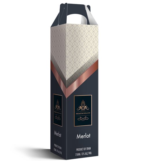 Custom Printed Wine Box with Handle
