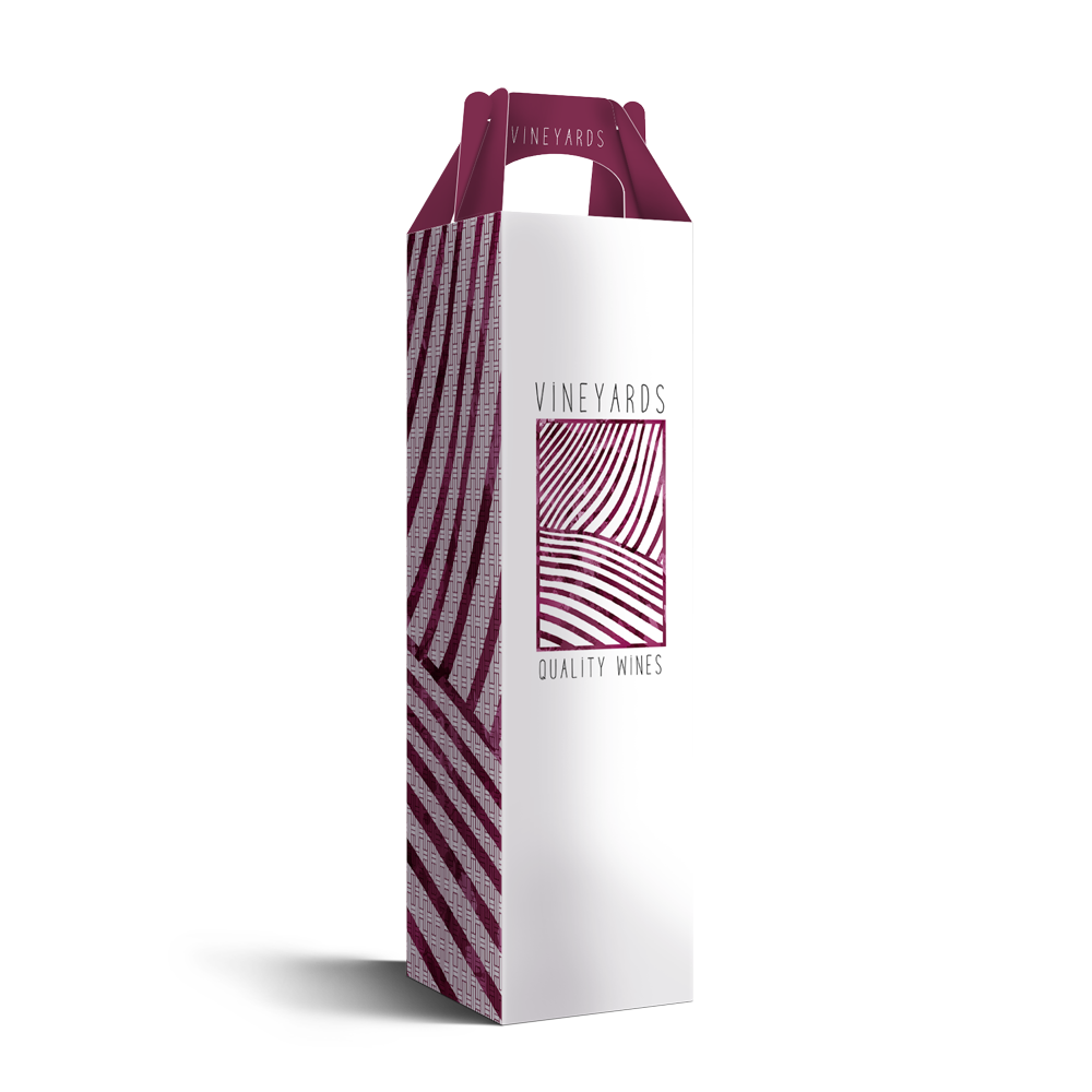 Custom Printed Wine Box with Handle