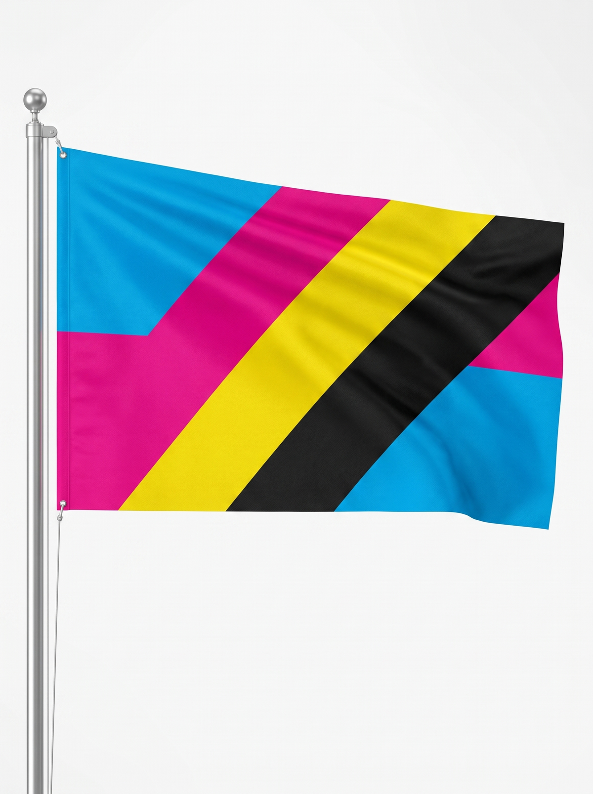 Custom Size Flag with CMYK color design - Barjo Printing & Signs