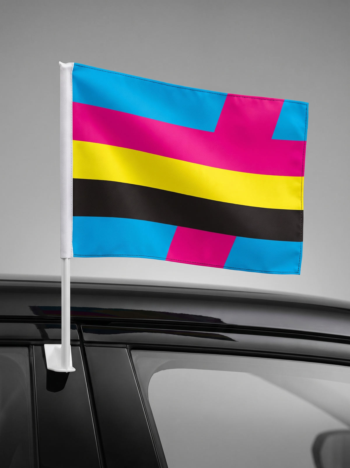 Car Flag with CMYK color design - Barjo Printing & Signs