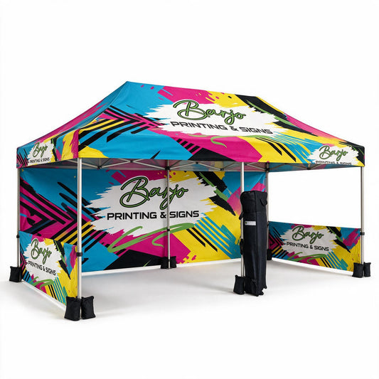 Tent 20x10 Ft - Barjo Printing & Signs CMYK design mockup